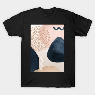 Modern Abstract Blush and Blue T-Shirt